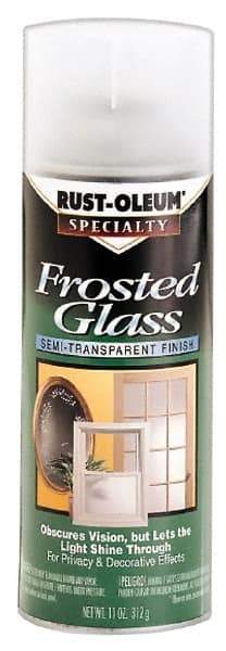 Rust-Oleum - 12 oz Frosted Glass Flat Finish Alkyd Enamel Paint - 8 to 10 Sq Ft per Gal, Interior, Direct to Metal - Exact Industrial Supply