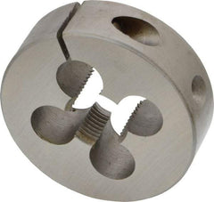 Made in USA - 5/8-18 UNF Thread, 2" Outside Diam High Speed Steel Round Die - 5/8" Thick, Right Hand Thread, Adjustable - Exact Industrial Supply