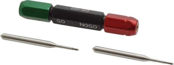 Balax - 2 Piece, 00-90 Thread Size, High Speed Tool Steel Miniature Plug Thread Go No Go Gage Set - 0.0398 Inch Go Pitch, 0.0412 Inch No Go Pitch - Exact Industrial Supply