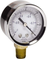 Gast - 1/4 NPT Air Compressor Vacuum Gauge - 2" Diam, Use with Gast 0211/0523 Rotary Vane Units - Exact Industrial Supply