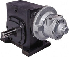 Gast - 1.7 hp Reversible Base Air Actuated Motor - 60:1 Gear Ratio, 50 Max RPM, 2-3/4" Shaft Length, 1-1/4" Shaft Diam - Exact Industrial Supply