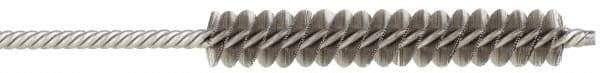 Made in USA - 1/4" Diam Helical Stainless Steel Tube Brush - Double Spiral, 0.005" Filament Diam, 1-1/2" Brush Length, 4" OAL, 0.091" Diam Stainless Steel Shank - Exact Industrial Supply