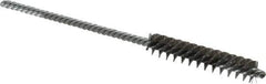 Made in USA - 5/16" Diam Helical Stainless Steel Tube Brush - Double Spiral, 0.005" Filament Diam, 1-1/2" Brush Length, 4" OAL, 1/8" Diam Galvanized Steel Shank - Exact Industrial Supply