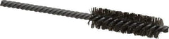 Made in USA - 5/8" Diam Helical Stainless Steel Tube Brush - Double Spiral, 0.005" Filament Diam, 2" Brush Length, 5" OAL, 0.208" Diam Galvanized Steel Shank - Exact Industrial Supply