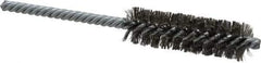 Made in USA - 3/4" Diam Helical Stainless Steel Tube Brush - Double Spiral, 0.006" Filament Diam, 2-1/2" Brush Length, 5-1/2" OAL, 0.237" Diam Galvanized Steel Shank - Exact Industrial Supply
