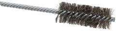 Made in USA - 1" Diam Helical Stainless Steel Tube Brush - Double Spiral, 0.006" Filament Diam, 2-1/2" Brush Length, 5-1/2" OAL, 0.237" Diam Galvanized Steel Shank - Exact Industrial Supply