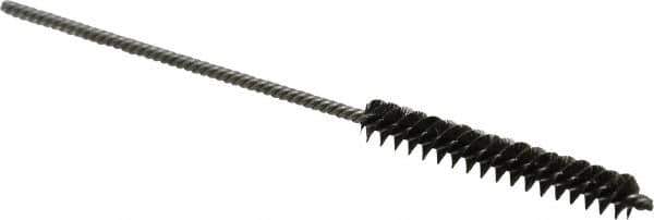 Made in USA - 1/4" Diam Helical Steel Tube Brush - Double Spiral, 0.005" Filament Diam, 1-1/2" Brush Length, 4" OAL, 0.091" Diam Stainless Steel Shank - Exact Industrial Supply