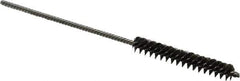 Made in USA - 1/4" Diam Helical Steel Tube Brush - Double Spiral, 0.005" Filament Diam, 1-1/2" Brush Length, 4" OAL, 0.091" Diam Stainless Steel Shank - Exact Industrial Supply