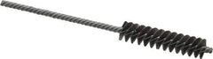 Made in USA - 3/8" Diam Helical Steel Tube Brush - Double Spiral, 0.005" Filament Diam, 1-1/2" Brush Length, 4" OAL, 1/8" Diam Galvanized Steel Shank - Exact Industrial Supply