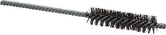 Made in USA - 1/2" Diam Helical Steel Tube Brush - Double Spiral, 0.006" Filament Diam, 2" Brush Length, 5" OAL, 0.162" Diam Galvanized Steel Shank - Exact Industrial Supply