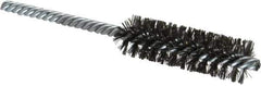 Made in USA - 3/4" Diam Helical Steel Tube Brush - Double Spiral, 0.006" Filament Diam, 2-1/2" Brush Length, 5-1/2" OAL, 0.237" Diam Galvanized Steel Shank - Exact Industrial Supply