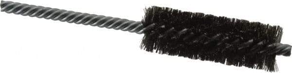 Made in USA - 7/8" Diam Helical Steel Tube Brush - Double Spiral, 0.006" Filament Diam, 2-1/2" Brush Length, 5-1/2" OAL, 0.237" Diam Galvanized Steel Shank - Exact Industrial Supply