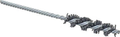 Made in USA - 1/2" Diam Helical Nylon Tube Brush - Single Spiral, 0.04" Filament Diam, 2" Brush Length, 5" OAL, 0.162" Diam Galvanized Steel Shank - Exact Industrial Supply