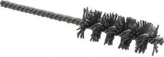 Made in USA - 1" Diam Helical Nylon Tube Brush - Single Spiral, 0.04" Filament Diam, 2-1/2" Brush Length, 5-1/2" OAL, 15/64" Diam Galvanized Steel Shank - Exact Industrial Supply