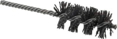 Made in USA - 1-1/4" Diam Helical Nylon Tube Brush - Single Spiral, 0.04" Filament Diam, 2-1/2" Brush Length, 5-1/2" OAL, 15/64" Diam Galvanized Steel Shank - Exact Industrial Supply
