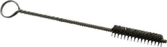 Made in USA - 1-1/2" Long x 3/8" Diam Stainless Steel Twisted Wire Bristle Brush - Double Spiral, 5-1/2" OAL, 0.005" Wire Diam, 0.085" Shank Diam - Exact Industrial Supply