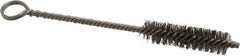 Made in USA - 2" Long x 1/2" Diam Stainless Steel Twisted Wire Bristle Brush - Double Spiral, 5-1/2" OAL, 0.006" Wire Diam, 0.11" Shank Diam - Exact Industrial Supply