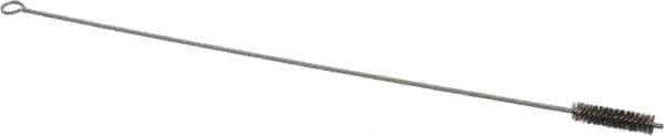 Made in USA - 2" Long x 1/2" Diam Stainless Steel Twisted Wire Bristle Brush - Double Spiral, 18" OAL, 0.004" Wire Diam, 0.11" Shank Diam - Exact Industrial Supply