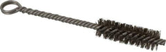 Made in USA - 2" Long x 5/8" Diam Stainless Steel Twisted Wire Bristle Brush - Double Spiral, 5-1/2" OAL, 0.008" Wire Diam, 0.142" Shank Diam - Exact Industrial Supply