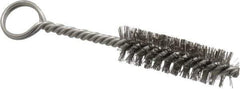 Made in USA - 2-1/2" Long x 3/4" Diam Stainless Steel Twisted Wire Bristle Brush - Double Spiral, 5-1/2" OAL, 0.01" Wire Diam, 0.162" Shank Diam - Exact Industrial Supply