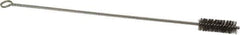 Made in USA - 2-1/2" Long x 7/8" Diam Stainless Steel Twisted Wire Bristle Brush - Double Spiral, 18" OAL, 0.006" Wire Diam, 0.162" Shank Diam - Exact Industrial Supply