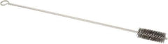 Made in USA - 2-1/2" Long x 1" Diam Stainless Steel Twisted Wire Bristle Brush - Double Spiral, 18" OAL, 0.006" Wire Diam, 0.162" Shank Diam - Exact Industrial Supply