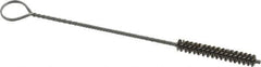 Made in USA - 1-1/2" Long x 1/4" Diam Stainless Steel Twisted Wire Bristle Brush - Double Spiral, 5-1/2" OAL, 0.003" Wire Diam, 0.091" Shank Diam - Exact Industrial Supply