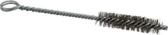 Made in USA - 2" Long x 1/2" Diam Stainless Steel Twisted Wire Bristle Brush - Double Spiral, 5-1/2" OAL, 0.006" Wire Diam, 0.162" Shank Diam - Exact Industrial Supply