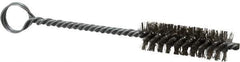 Made in USA - 2" Long x 5/8" Diam Stainless Steel Twisted Wire Bristle Brush - Double Spiral, 5-1/2" OAL, 0.008" Wire Diam, 0.209" Shank Diam - Exact Industrial Supply