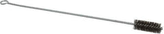 Made in USA - 2-1/2" Long x 1" Diam Stainless Steel Twisted Wire Bristle Brush - Double Spiral, 18" OAL, 0.006" Wire Diam, 0.235" Shank Diam - Exact Industrial Supply
