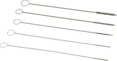 PRO-SOURCE - 5 Piece Stainless Steel Hand Tube Brush Set - 1/2" to 3/4" Brush Length, 4" OAL, 0.022" Shank Diam - Exact Industrial Supply
