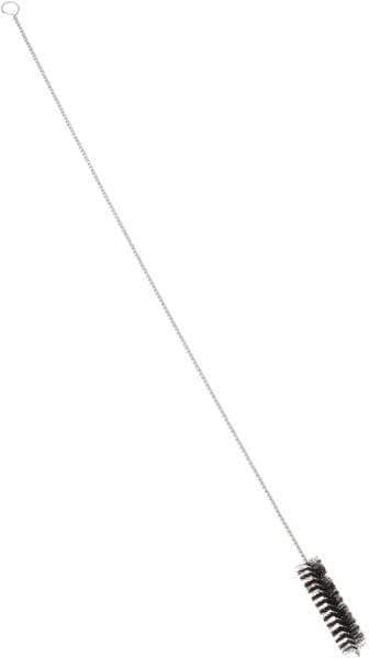 PRO-SOURCE - 4-1/2" Long x 1-1/4" Diam Nylon Bristle Brush - Single Spiral, 42" OAL, 0.01" Filament Diam, 0.142" Shank Diam - Exact Industrial Supply