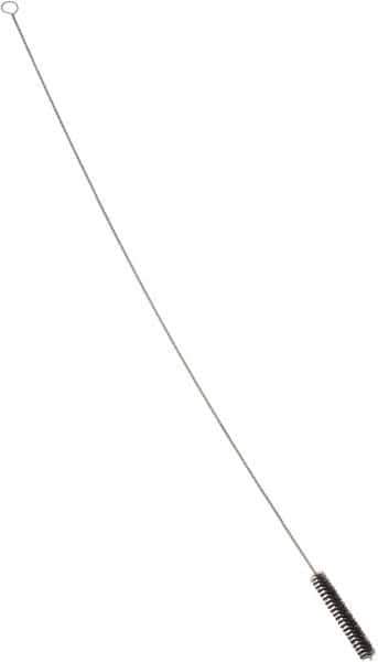 PRO-SOURCE - 4-1/2" Long x 3/4" Diam Horsehair Bristle Brush - Single Spiral, 42" OAL, 0.008" Filament Diam, 0.142" Shank Diam - Exact Industrial Supply