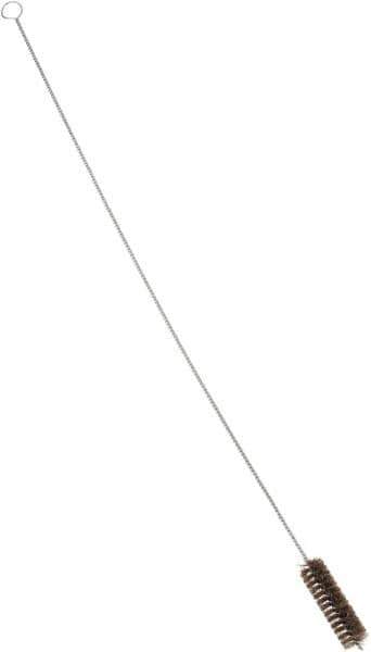 PRO-SOURCE - 4-1/2" Long x 1-1/4" Diam Horsehair Bristle Brush - Single Spiral, 40-1/2" OAL, 0" Filament Diam, 0.187" Shank Diam - Exact Industrial Supply