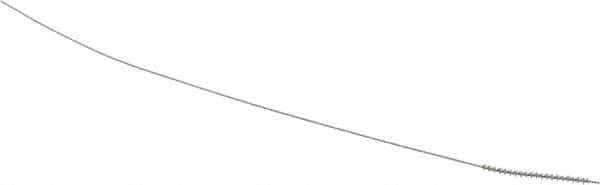 Made in USA - 1mm Diam Helical Stainless Steel Tube Brush - Single Spiral, 0.003" Filament Diam, 5/8" Brush Length, 4" OAL, 0.016" Diam Stainless Steel Shank - Exact Industrial Supply