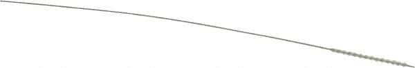 Made in USA - 1mm Diam Helical Nylon Tube Brush - 0.008" Filament Diam, 5/8" Brush Length, 4" OAL, 0.016" Diam Stainless Steel Shank - Exact Industrial Supply