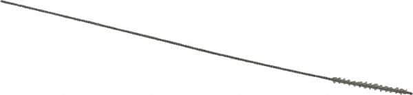 Made in USA - 1.5mm Diam Helical Nylon Tube Brush - 0.008" Filament Diam, 5/8" Brush Length, 4" OAL, 0.026" Diam Stainless Steel Shank - Exact Industrial Supply
