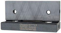 Snap Jaws - 4" Wide x 1.155" High x 0.55" Thick, Flat/No Step Vise Jaw - Hard, Steel, Fixed Jaw, Compatible with 4" Vises - Exact Industrial Supply