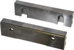 Snap Jaws - 6" Wide x 1.53" High x 0.73" Thick, Step Vise Jaw - Hard, Steel, Fixed Jaw, Compatible with 6" Vises - Exact Industrial Supply