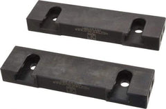 Snap Jaws - 6" Wide x 1.53" High x 0.73" Thick, Step Vise Jaw - Hard, Steel, Fixed Jaw, Compatible with 6" Vises - Exact Industrial Supply