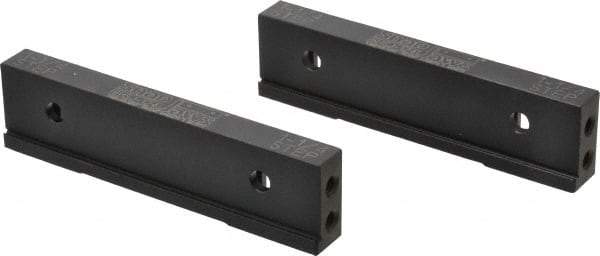 Snap Jaws - 6" Wide x 1.53" High x 0.73" Thick, Step Vise Jaw - Hard, Steel, Fixed Jaw, Compatible with 6" Vises - Exact Industrial Supply