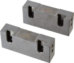 Snap Jaws - 4" Wide x 1-3/4" High x 1" Thick, Flat/No Step Vise Jaw - Soft, Steel, Fixed Jaw, Compatible with 4" Vises - Exact Industrial Supply