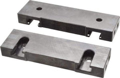 Snap Jaws - 6" Wide x 1-3/4" High x 3/4" Thick, Flat/No Step Vise Jaw - Soft, Steel, Fixed Jaw, Compatible with 6" Vises - Exact Industrial Supply