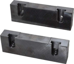 Snap Jaws - 6" Wide x 2" High x 1" Thick, Flat/No Step Vise Jaw - Soft, Steel, Fixed Jaw, Compatible with 6" Vises - Exact Industrial Supply