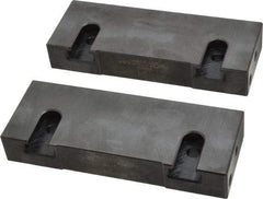 Snap Jaws - 6" Wide x 2-1/4" High x 1" Thick, Flat/No Step Vise Jaw - Soft, Steel, Fixed Jaw, Compatible with 6" Vises - Exact Industrial Supply