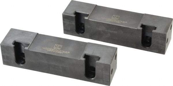 Snap Jaws - 6" Wide x 1-1/2" High x 1-1/2" Thick, Flat/No Step Vise Jaw - Soft, Steel, Fixed Jaw, Compatible with 6" Vises - Exact Industrial Supply