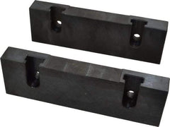 Snap Jaws - 8" Wide x 2-1/2" High x 1" Thick, Flat/No Step Vise Jaw - Soft, Steel, Fixed Jaw, Compatible with 8" Vises - Exact Industrial Supply