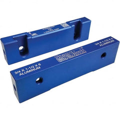 Snap Jaws - 6" Wide x 1-1/2" High x 3/4" Thick, Flat/No Step Vise Jaw - Exact Industrial Supply