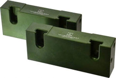 Snap Jaws - 6" Wide x 2-1/2" High x 1-1/4" Thick, Flat/No Step Vise Jaw - Soft, Aluminum, Fixed Jaw, Compatible with 6" Vises - Exact Industrial Supply