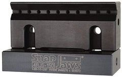 Snap Jaws - 4" Wide x 1-3/4" High x 1" Thick, V-Groove Vise Jaw - Steel, Fixed Jaw, Compatible with 4" Vises - Exact Industrial Supply